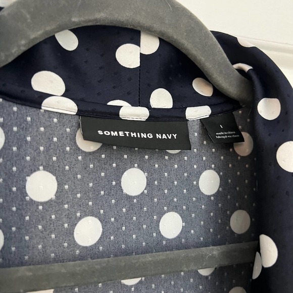 Polka dot silky pajamas from something navy size large - Picture 3 of 6